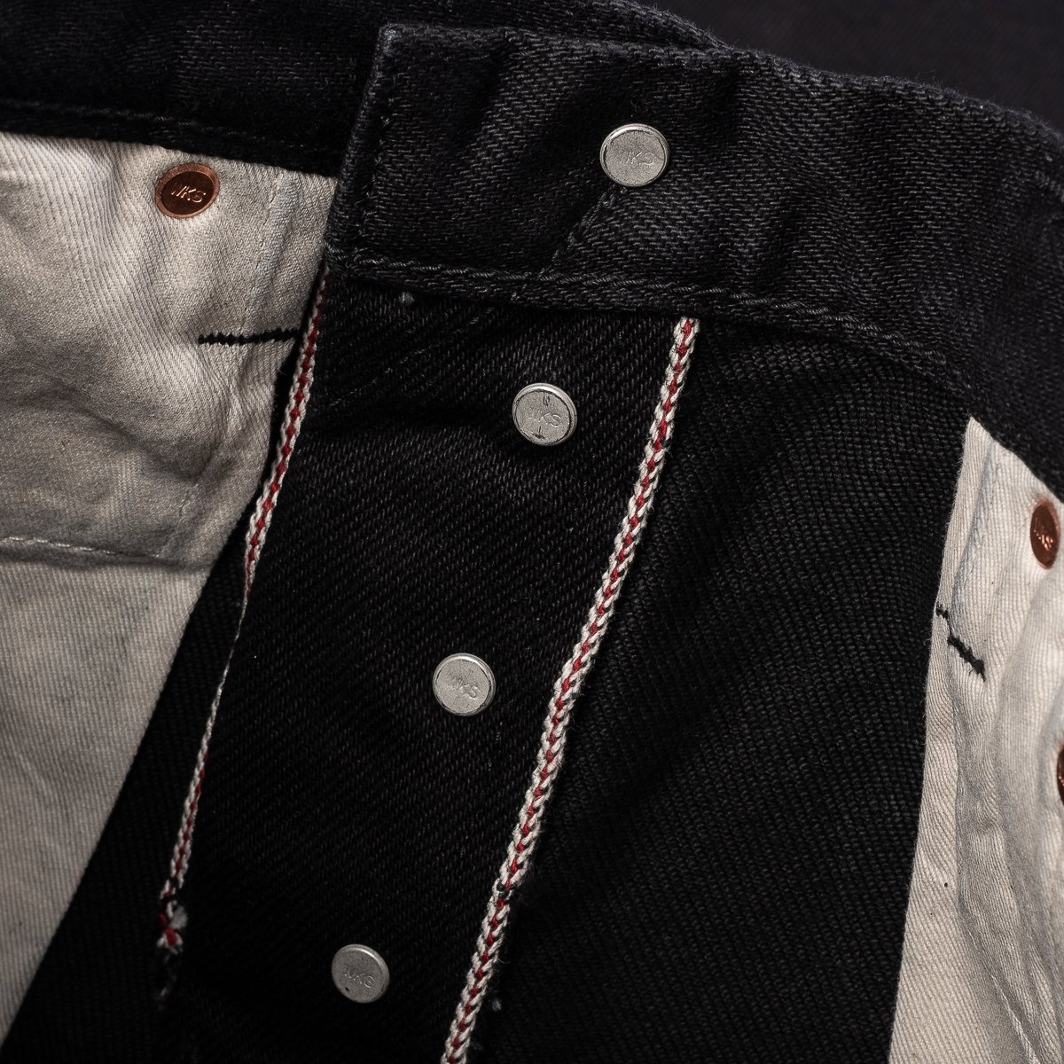 IH-555S-SBG 21oz Selvedge Denim Super Slim Cut Jeans -  Superblack (Fades To Grey) - 11