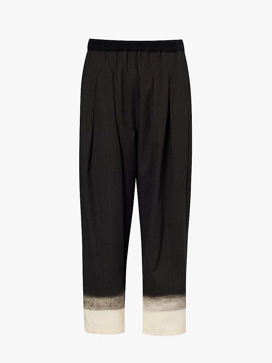 Gradient-design relaxed-fit cotton trousers - 1