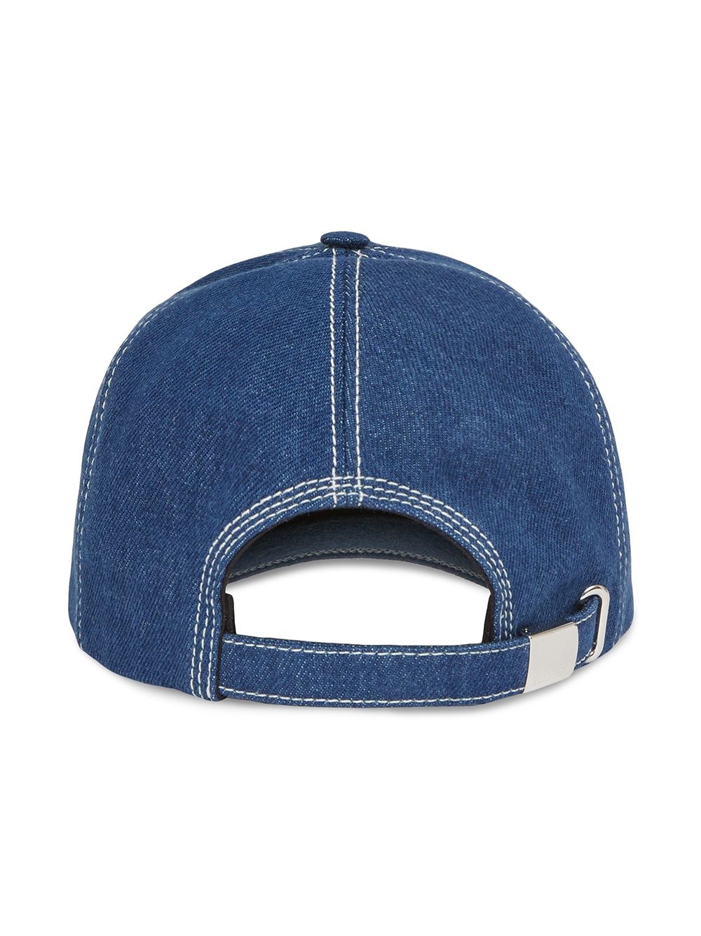 monogram motif topstitched denim baseball cap - 2