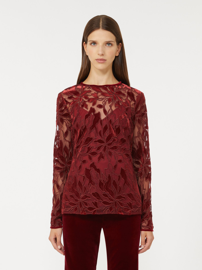 PLINIO Tulle T-shirt with velvet embroidery 3