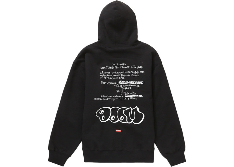 Supreme Supreme MF DOOM Hooded Sweatshirt Black outlook