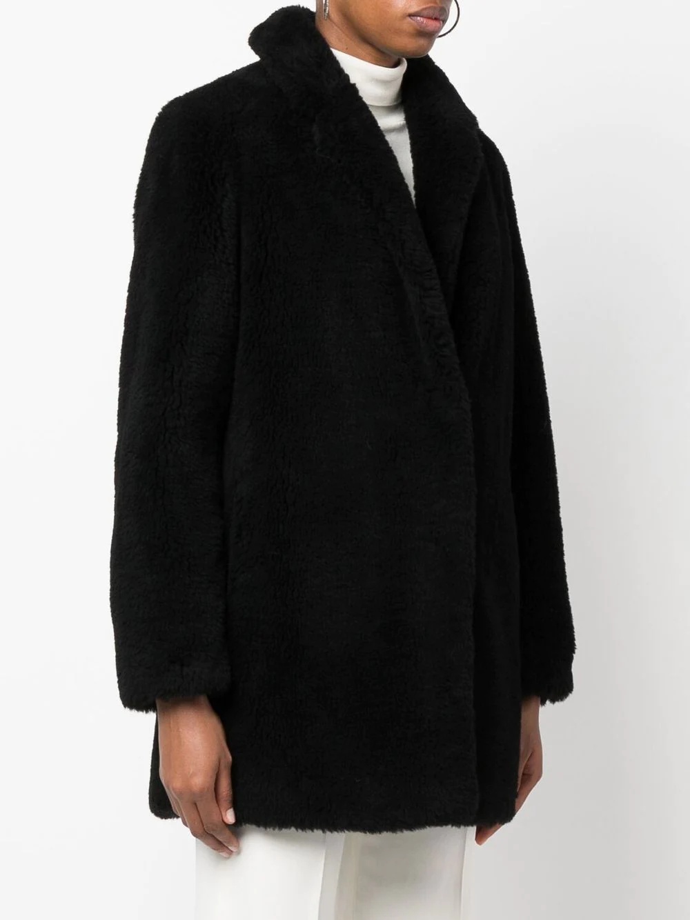 short woven wool coat - 3