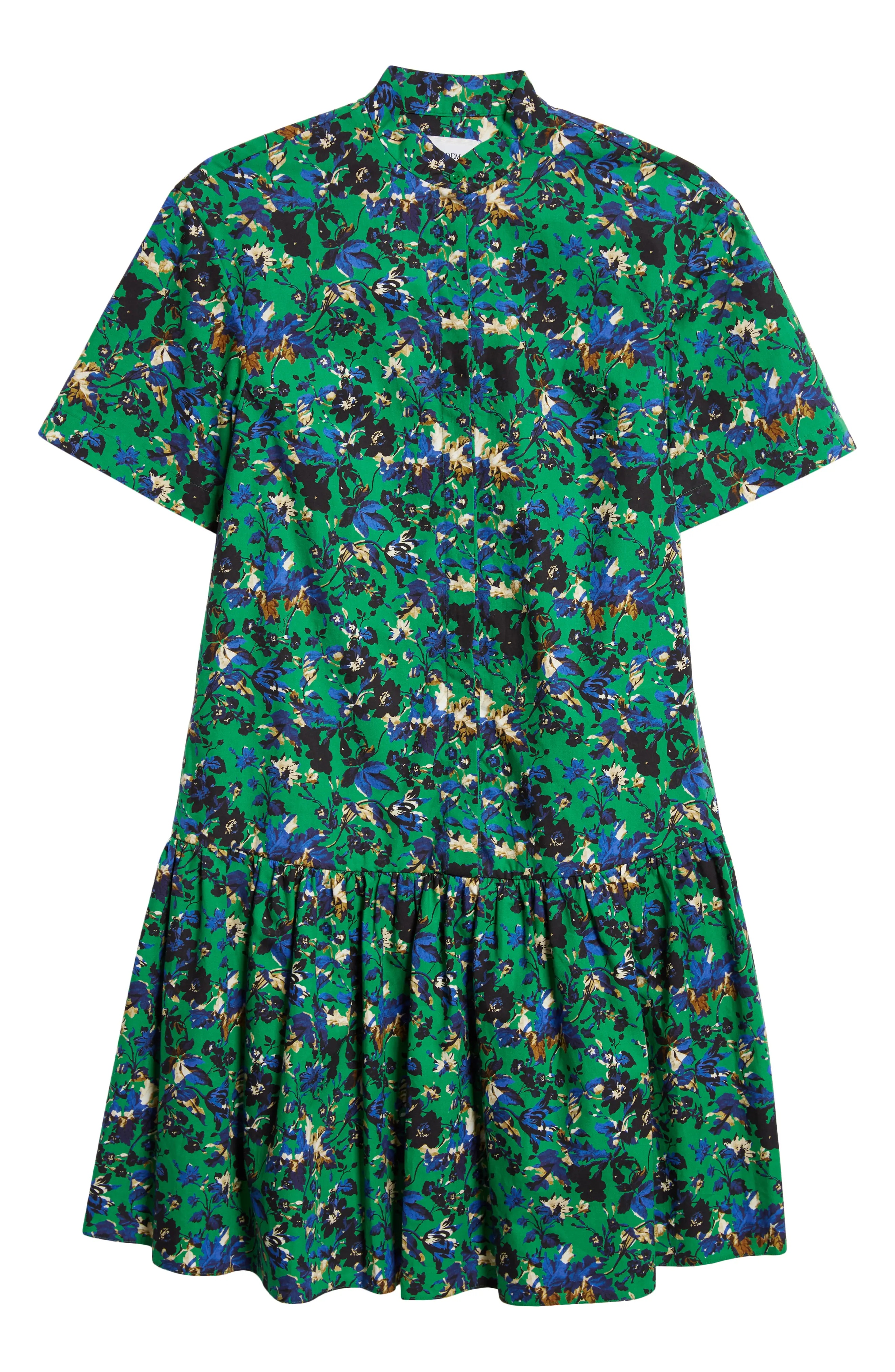 Floral Print Tiered Cotton Poplin Shirtdress - 5