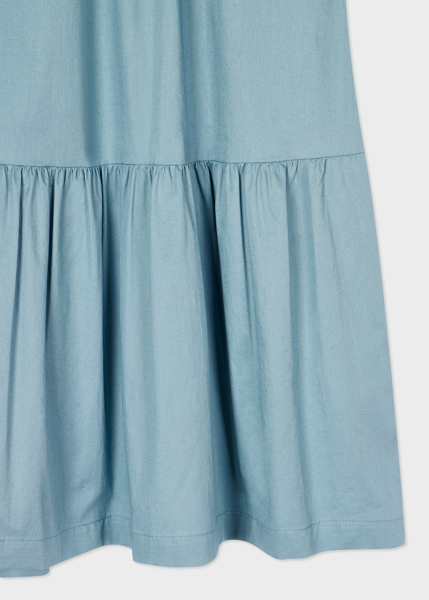 Women's Dusky Blue Shirred Midi Dress - 2