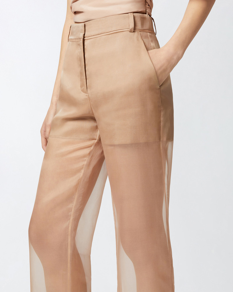WIDE-LEG TROUSERS IN SHEER ORGANZA AND LINEN 5