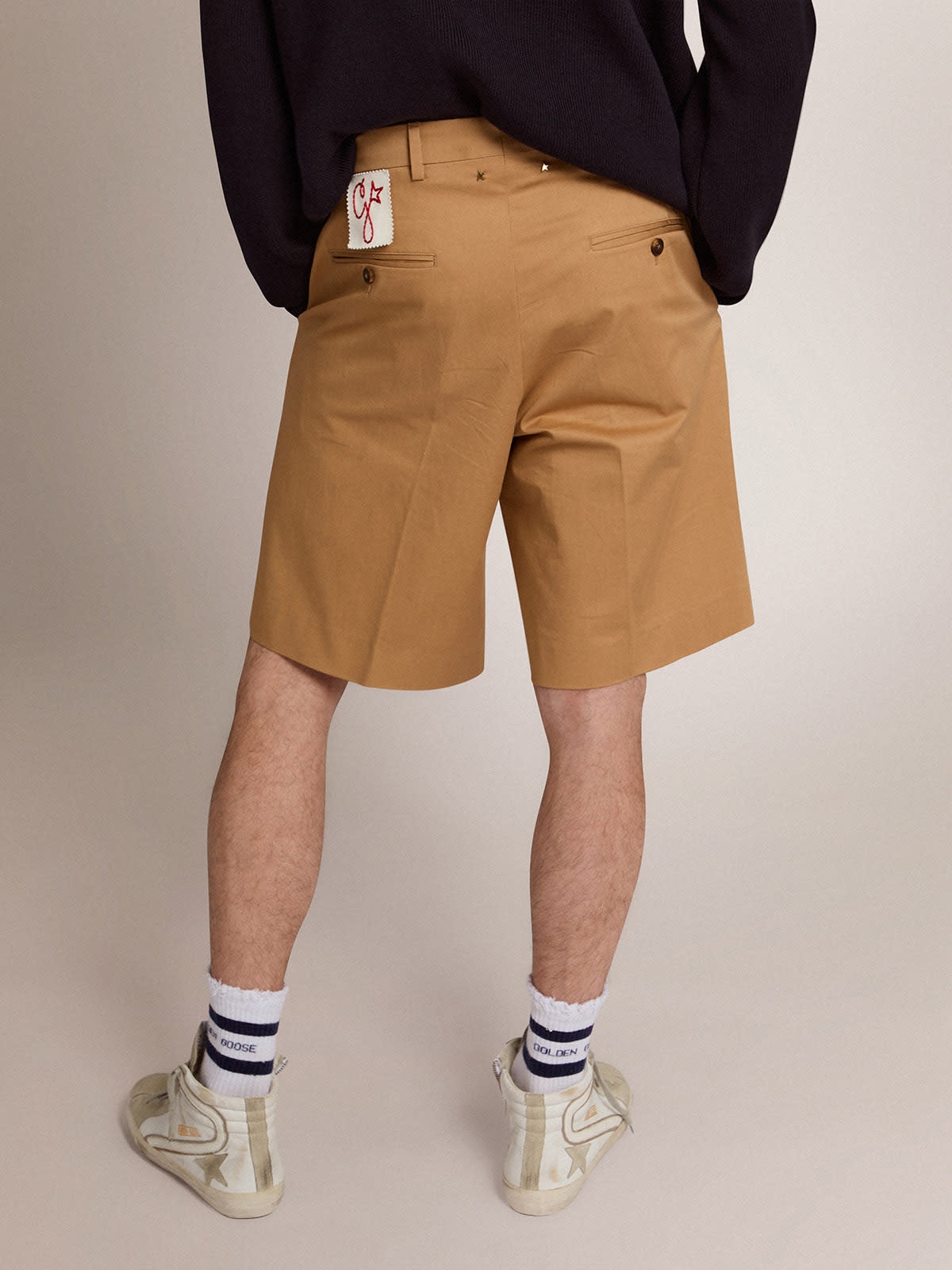 Men's bermuda shorts in beige cotton - 4