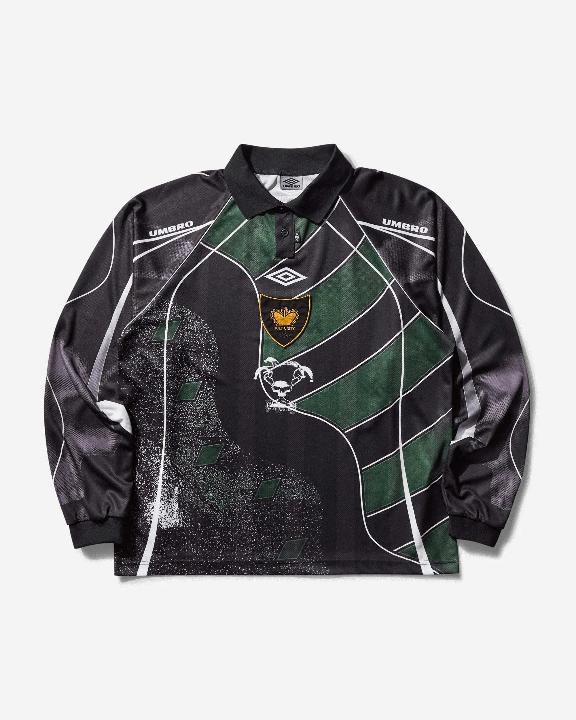 Men's 95 96 Longsleeve Polo Dark Green / Black - 1