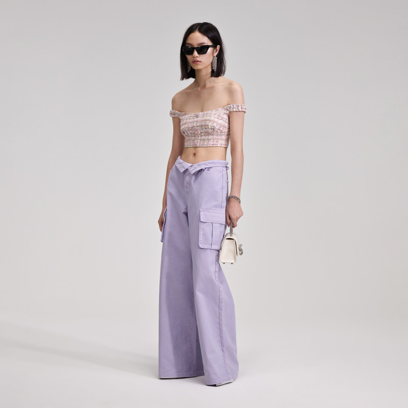 Lilac Denim Cargo Jeans 2