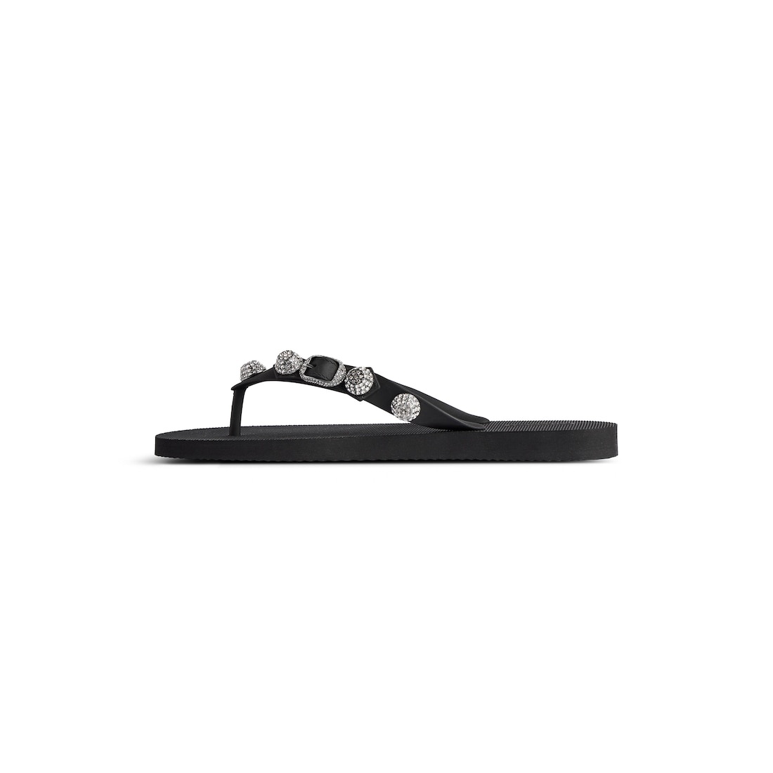 Women's Cagole Thong Sandal in Black/crystal - 4