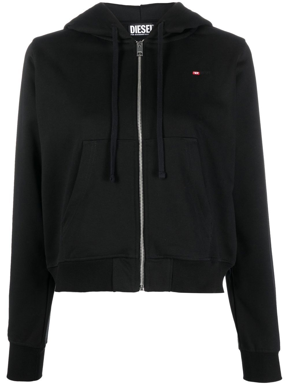 drawstring zipped hoodie - 1