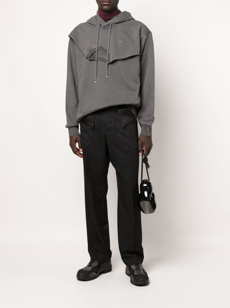 double-collar layered hoodie - 2