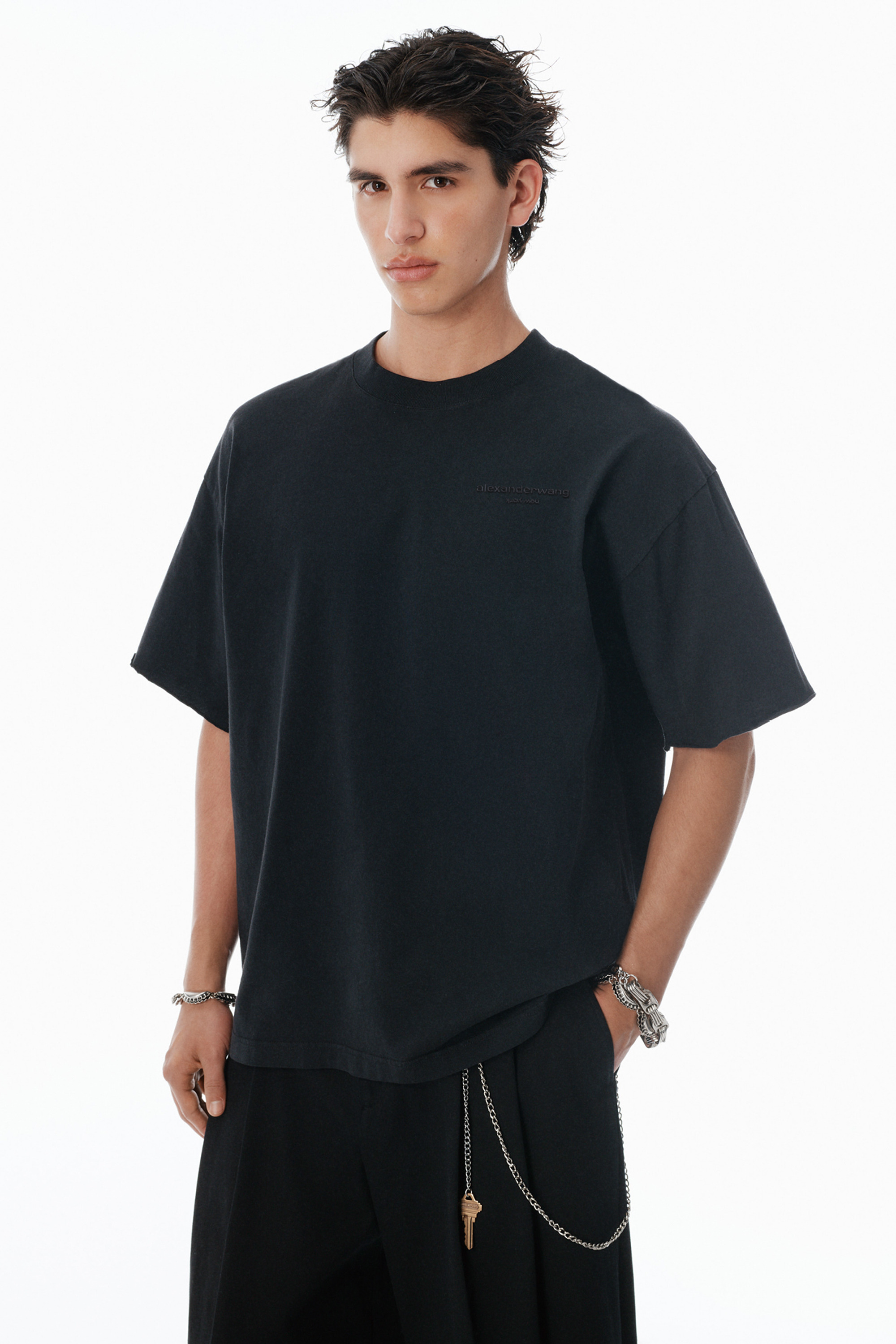 Black Cotton Logo T-Shirt - 3