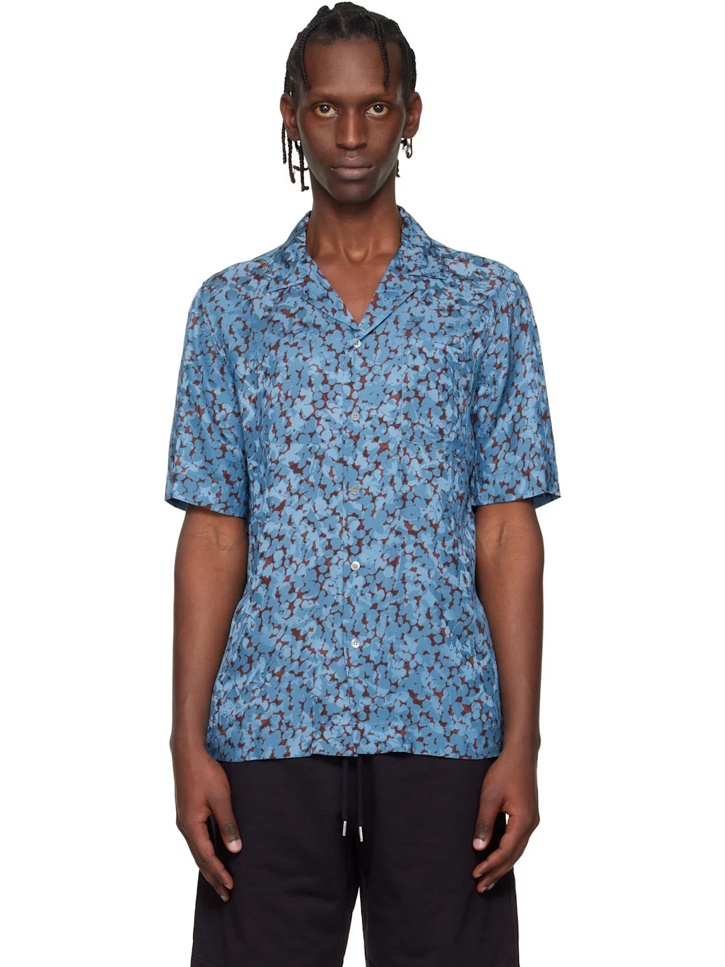 Blue Floral Shirt - 1