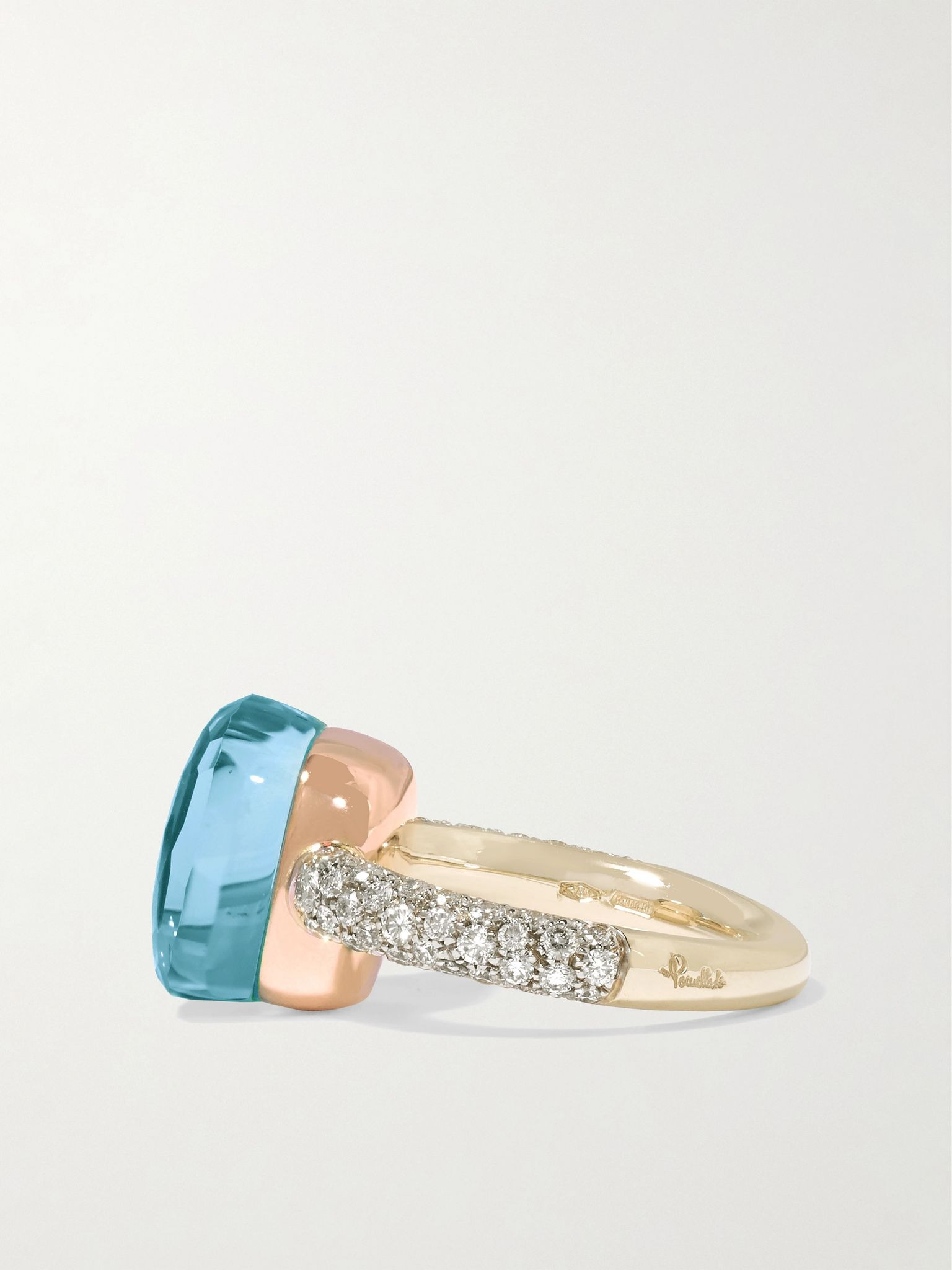 Nudo 18-karat white gold, topaz and diamond ring Blue - 5