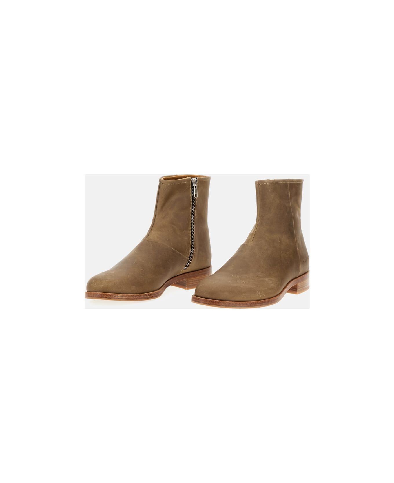Zipper Boot In Waxed Suede - 2