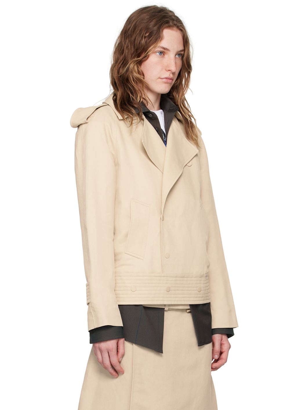 Beige Trench Jacket - 2
