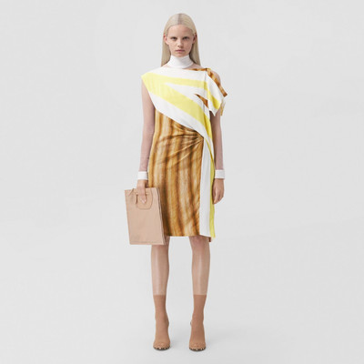 Burberry Flag and Animal Print Silk Asymmetric Dress outlook