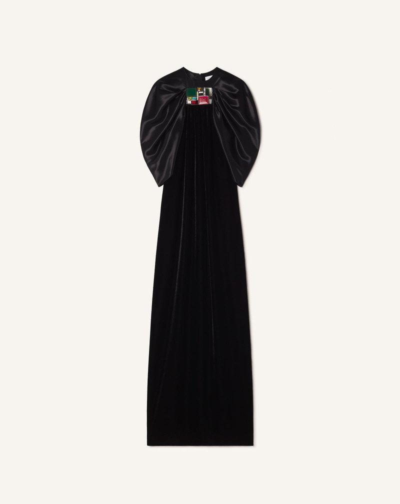 EMBROIDERED DRESS IN FLOWING VELVET 1