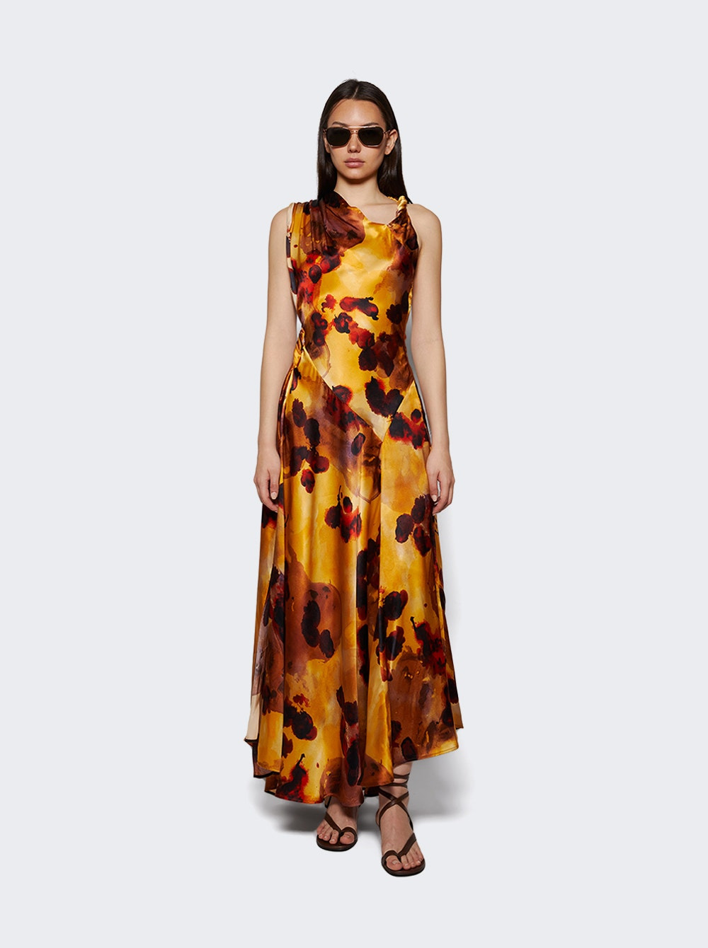 Sleeveless Draped Midi Dress Amber - 5