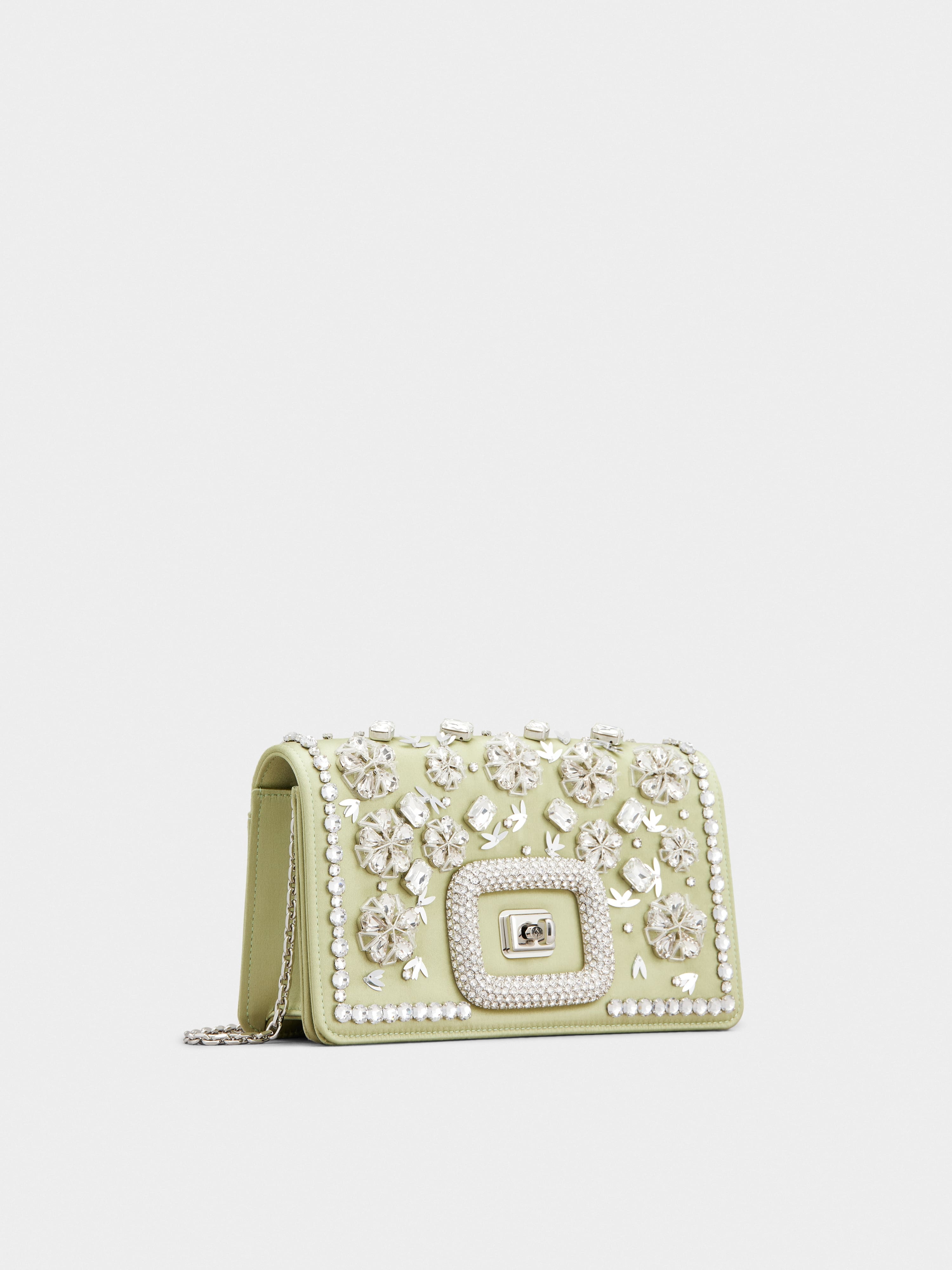 Viv' Choc Strass Flower Net Mini Bag in Satin - 3