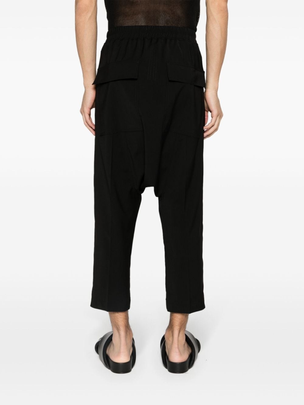 drawstring-waist cropped trousers - 4