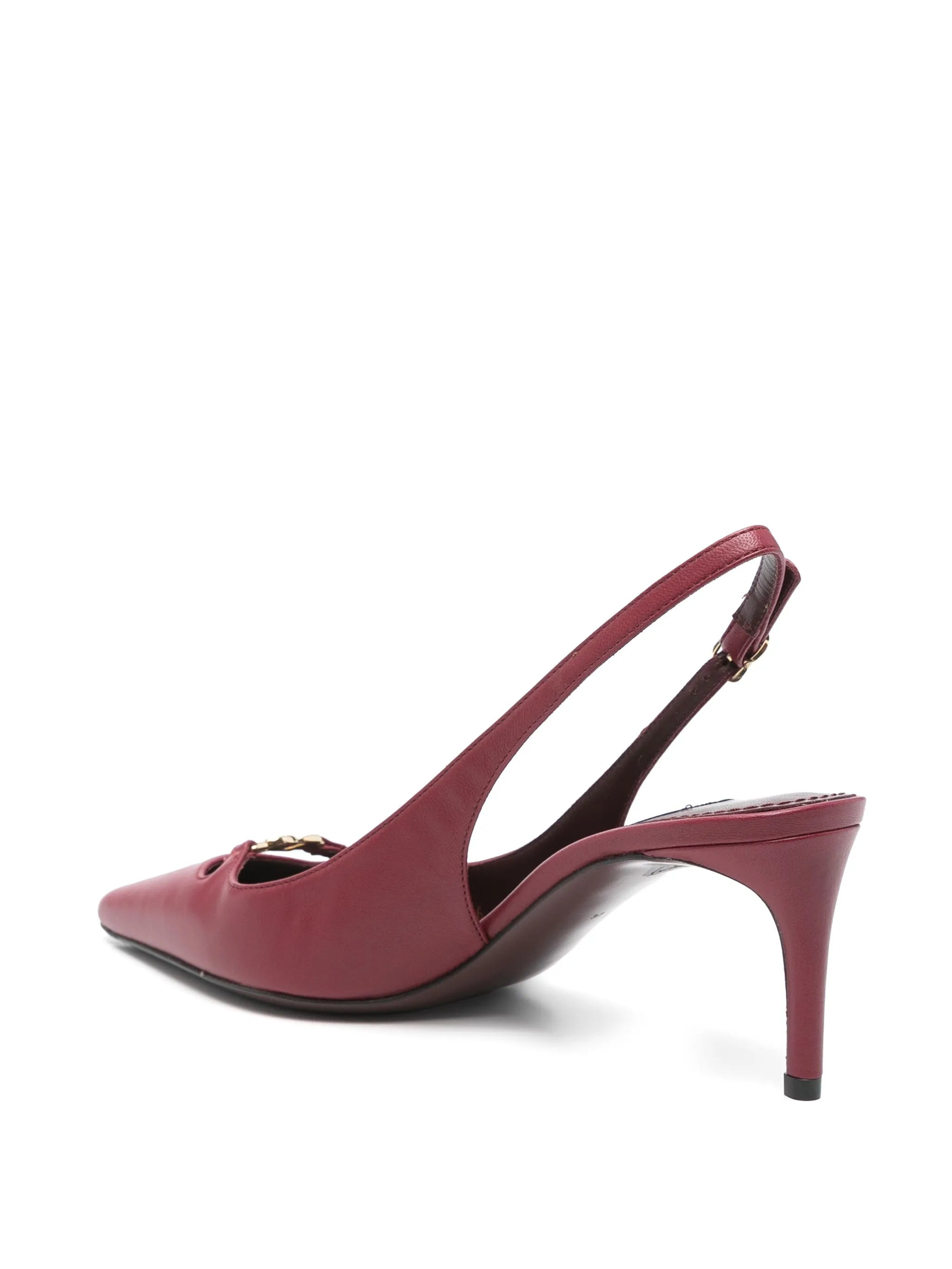 60mm leather slingback pumps - 3