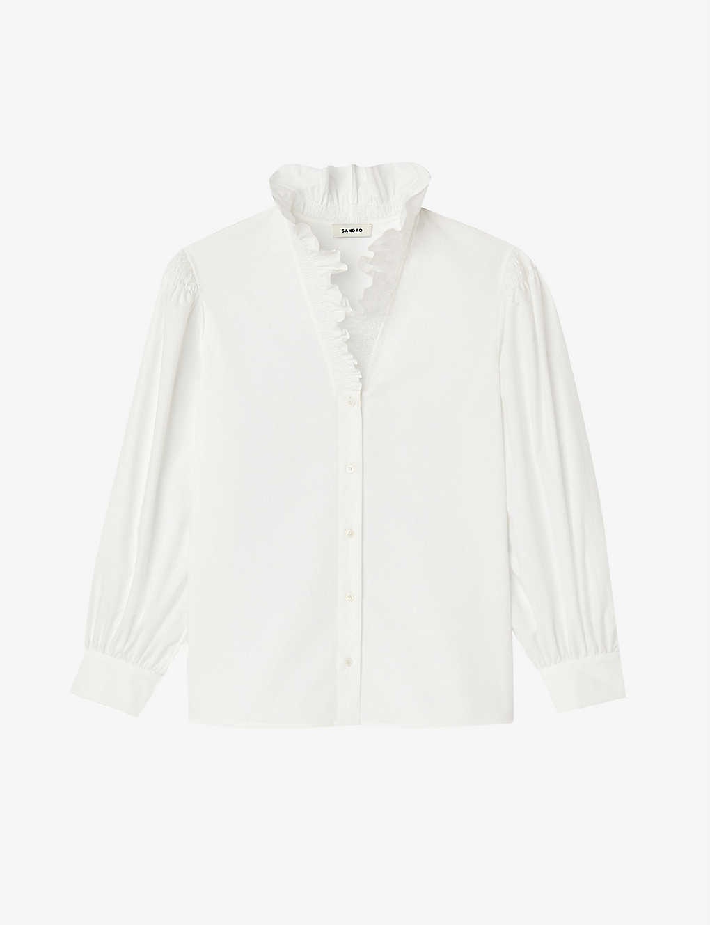 Lisandra ruffled-collar organic-cotton shirt - 1