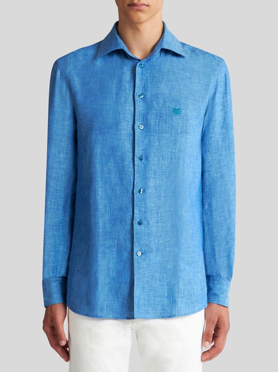 LINEN SHIRT WITH LOGO - 2