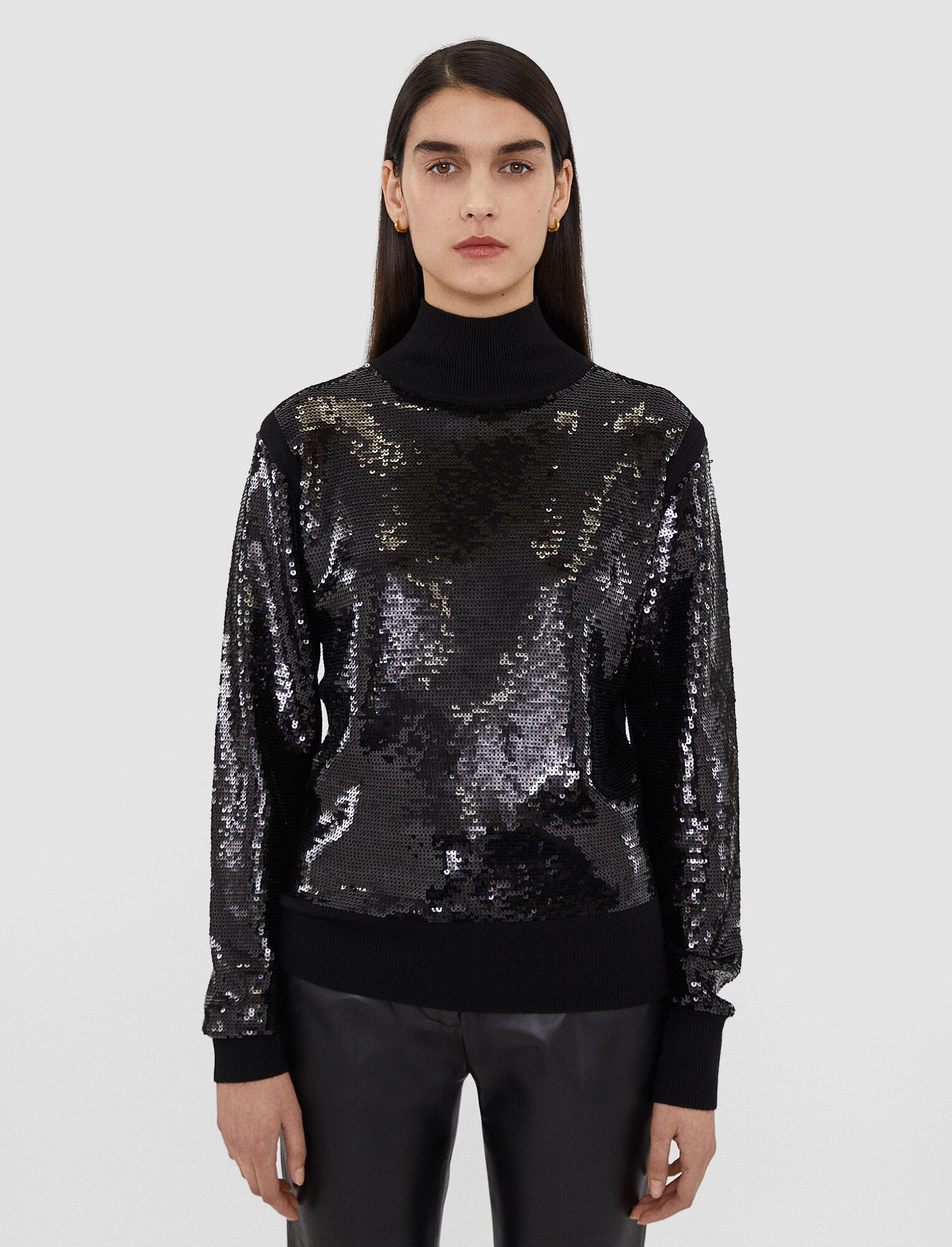 Sequins Knit High Neck Jumper - 3