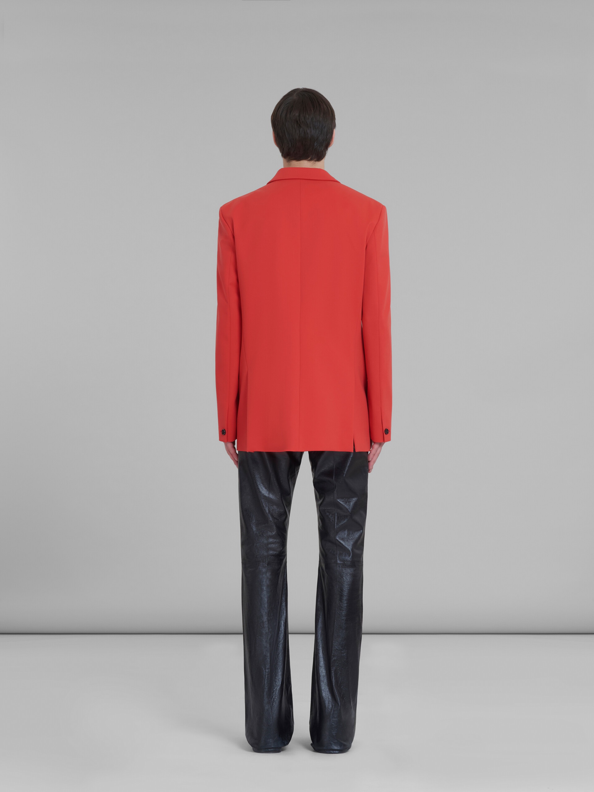 RED SINGLE-BREASTED BLAZER IN STRETCH-JERSEY - 3
