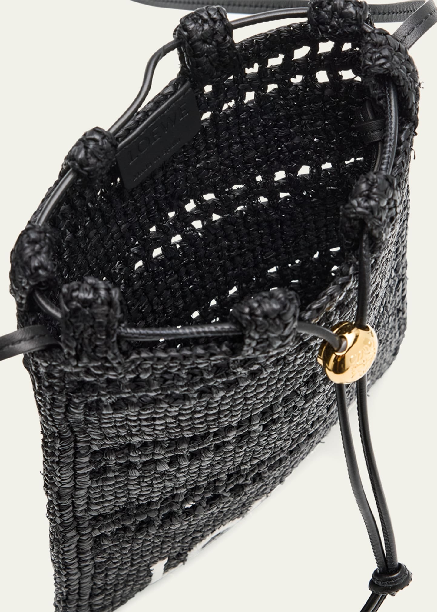 Drawstring Pocket Crossbody Bag in Raffia - 4
