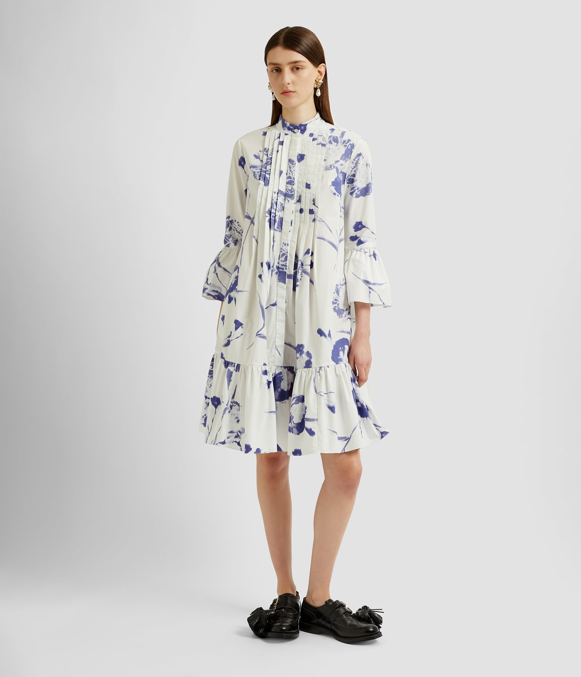 3/4 SLEEVE MINI DRESS WITH TIER HEM - 4