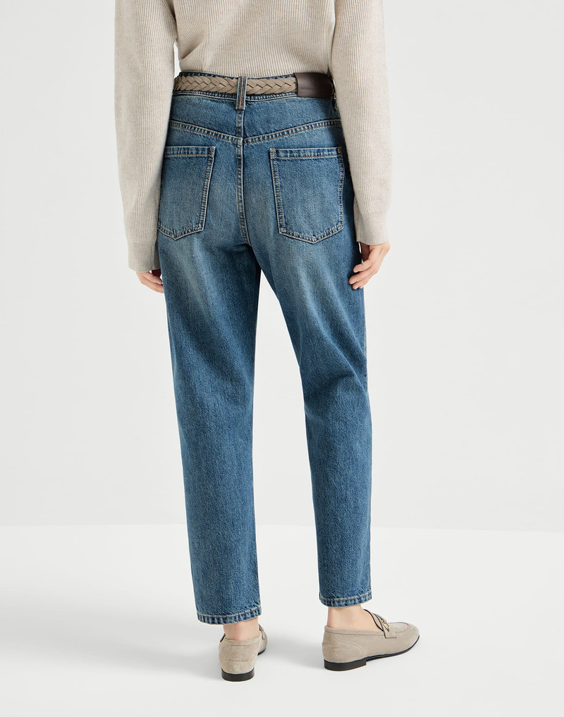 Brunello Cucinelli Authentic denim baggy tapered trousers outlook