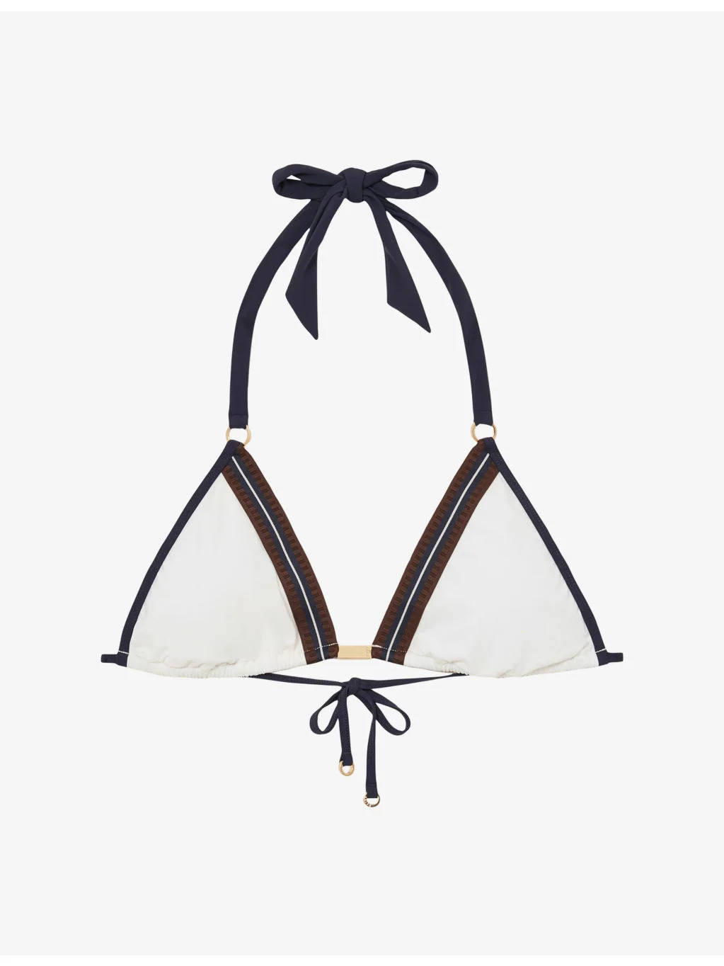 Riva Colour-Block Triangle Stretch-Woven Bikini Top - 1