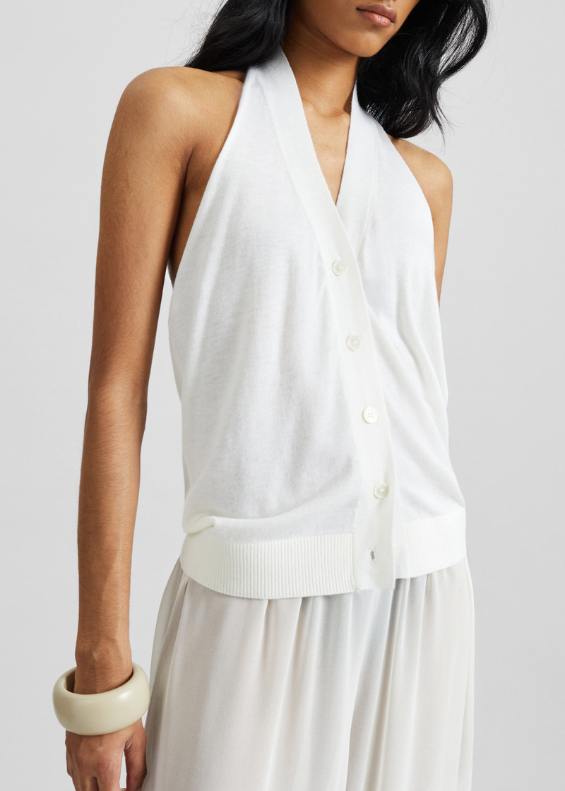 Nimi Knit Halter Top - White 5