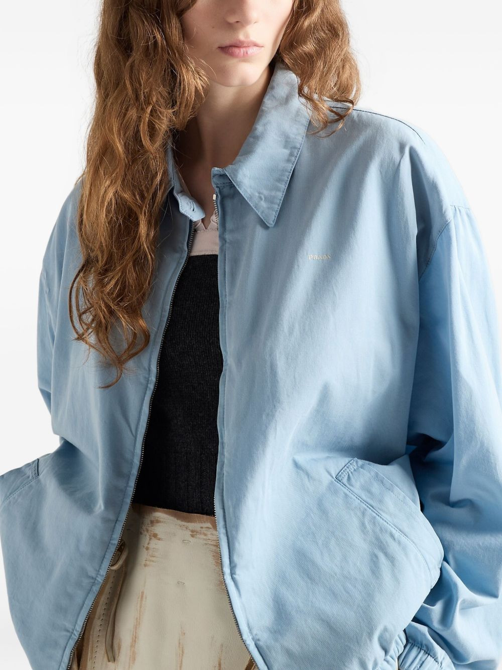 elasticated-cuff embroidered-logo jacket - 5