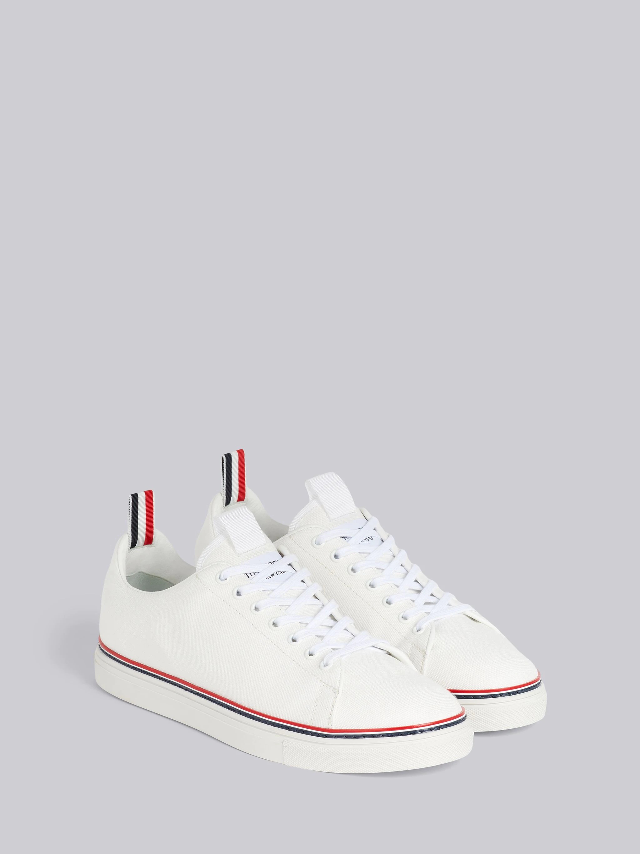 White Cotton Canvas Tennis Shoe - 3