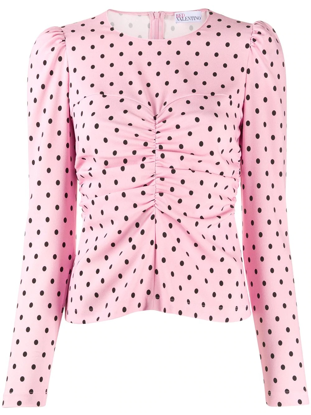 ruched polka-dot print top - 1