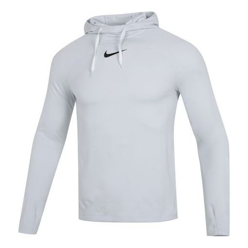 Men's Nike Solid Color Logo Loose Hooded Long Sleeves Gray DQ5052-043 - 1