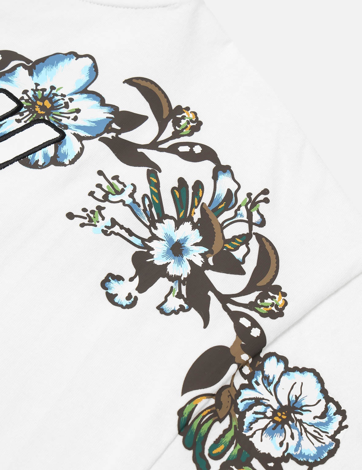 Floral Daicock and Logo Embroidery Loose Fit T-Shirt - 6