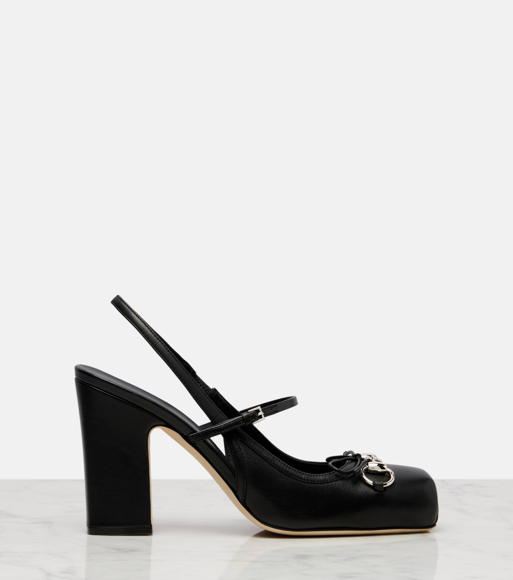 Horsebit 90 leather slingback pumps - 4
