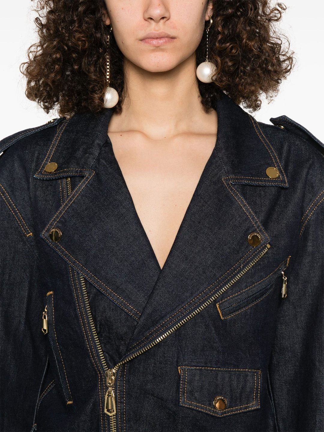 Crush Denim Biker Jacket - 5