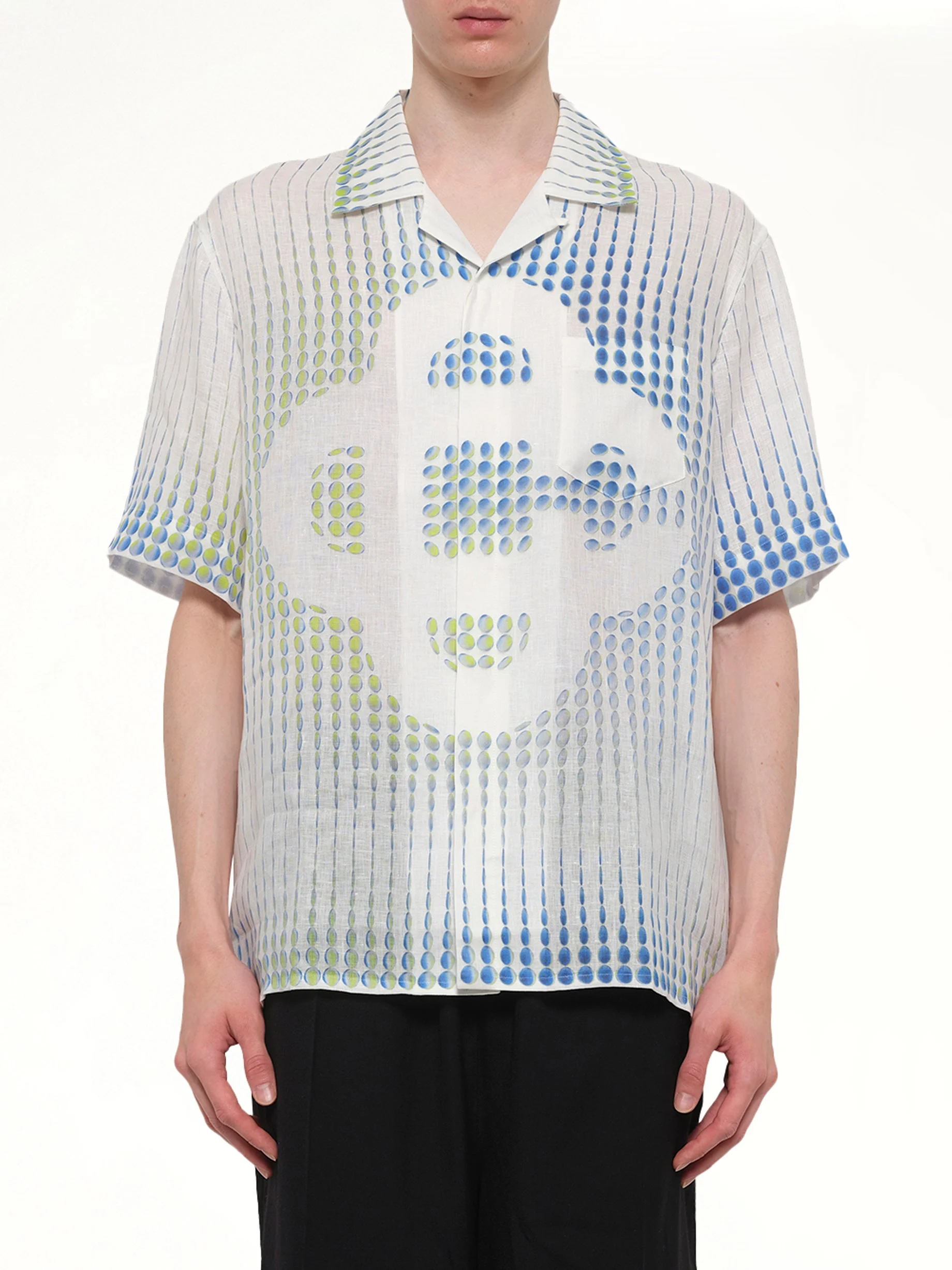 Pills Cuban Collar SS Shirt in White - 1