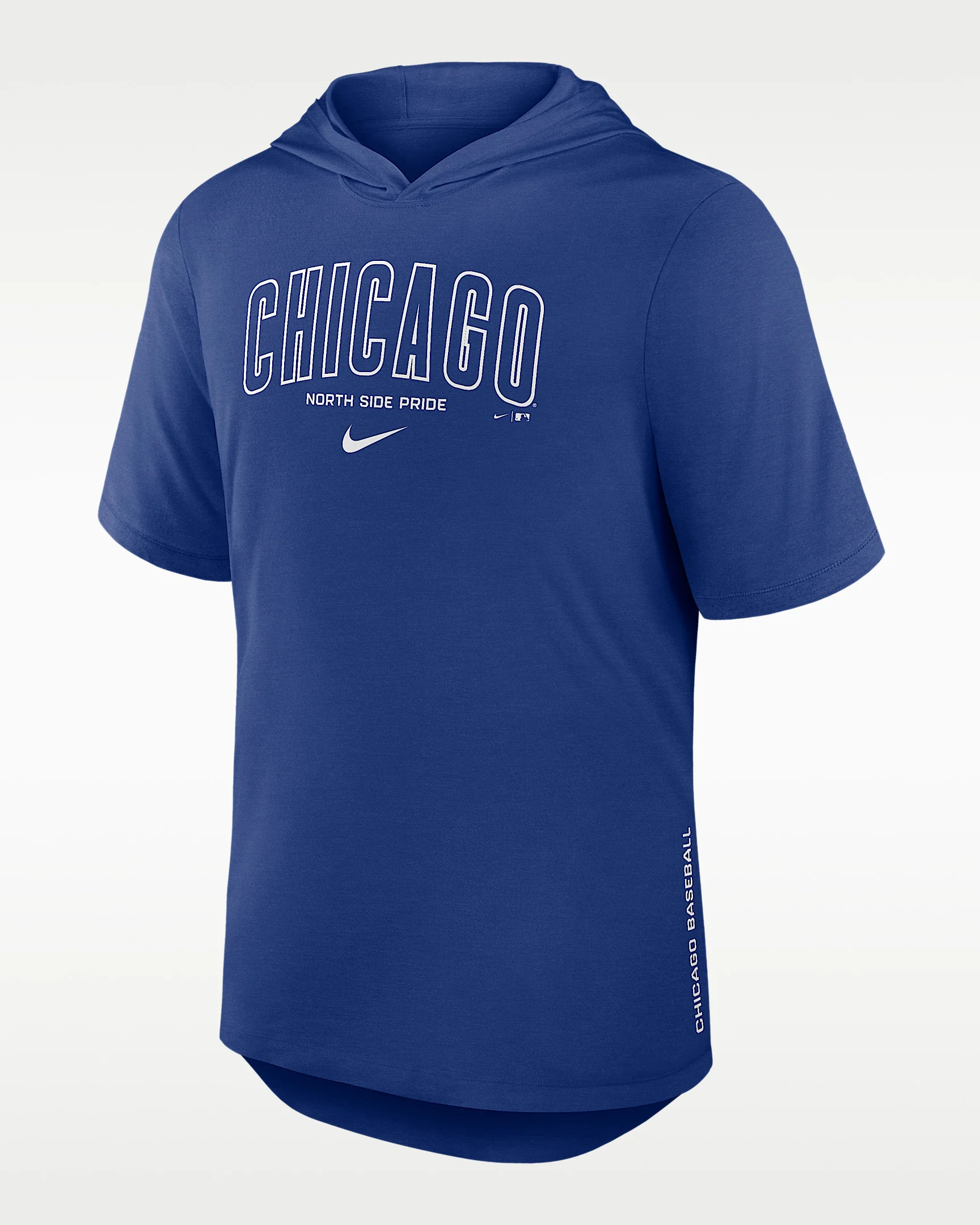 Chicago Cubs Arched Wordmark Men's Nike Dri-FIT MLB Hooded T-Shirt - 1