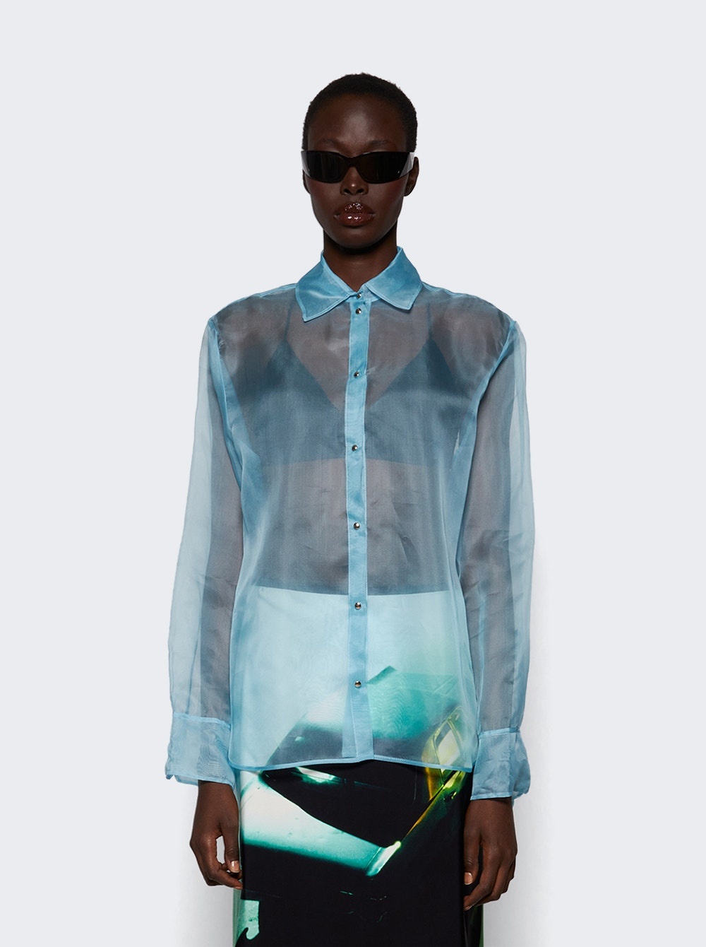Organza Overshirt Blue - 2