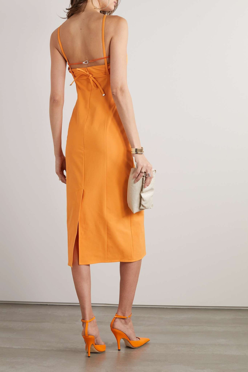 Bikini cutout stretch-twill halterneck midi dress 3