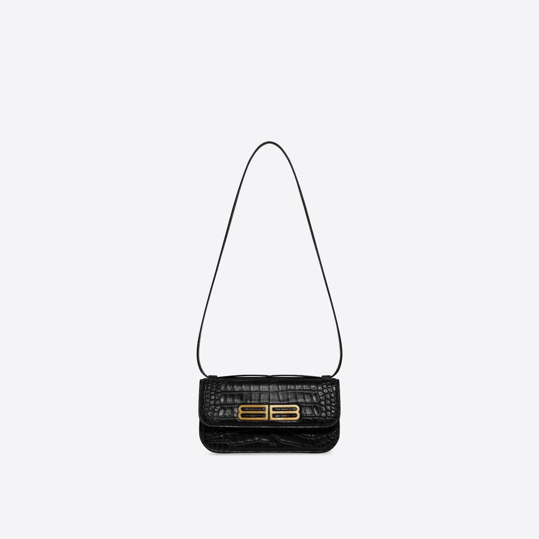Women's Gossip Small Bag Crocodile Embossed in Black - 1