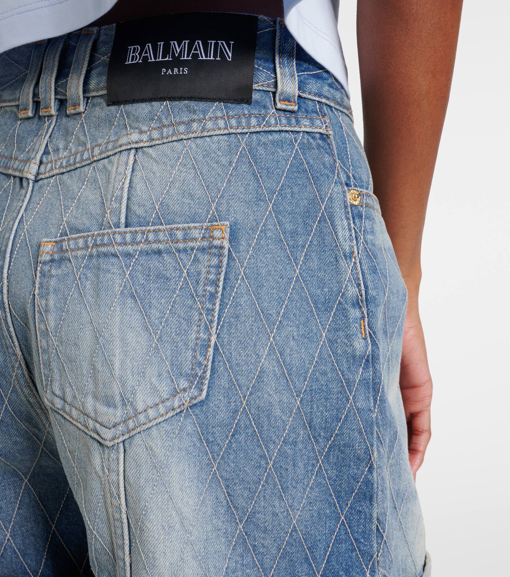 Patterned denim shorts - 5
