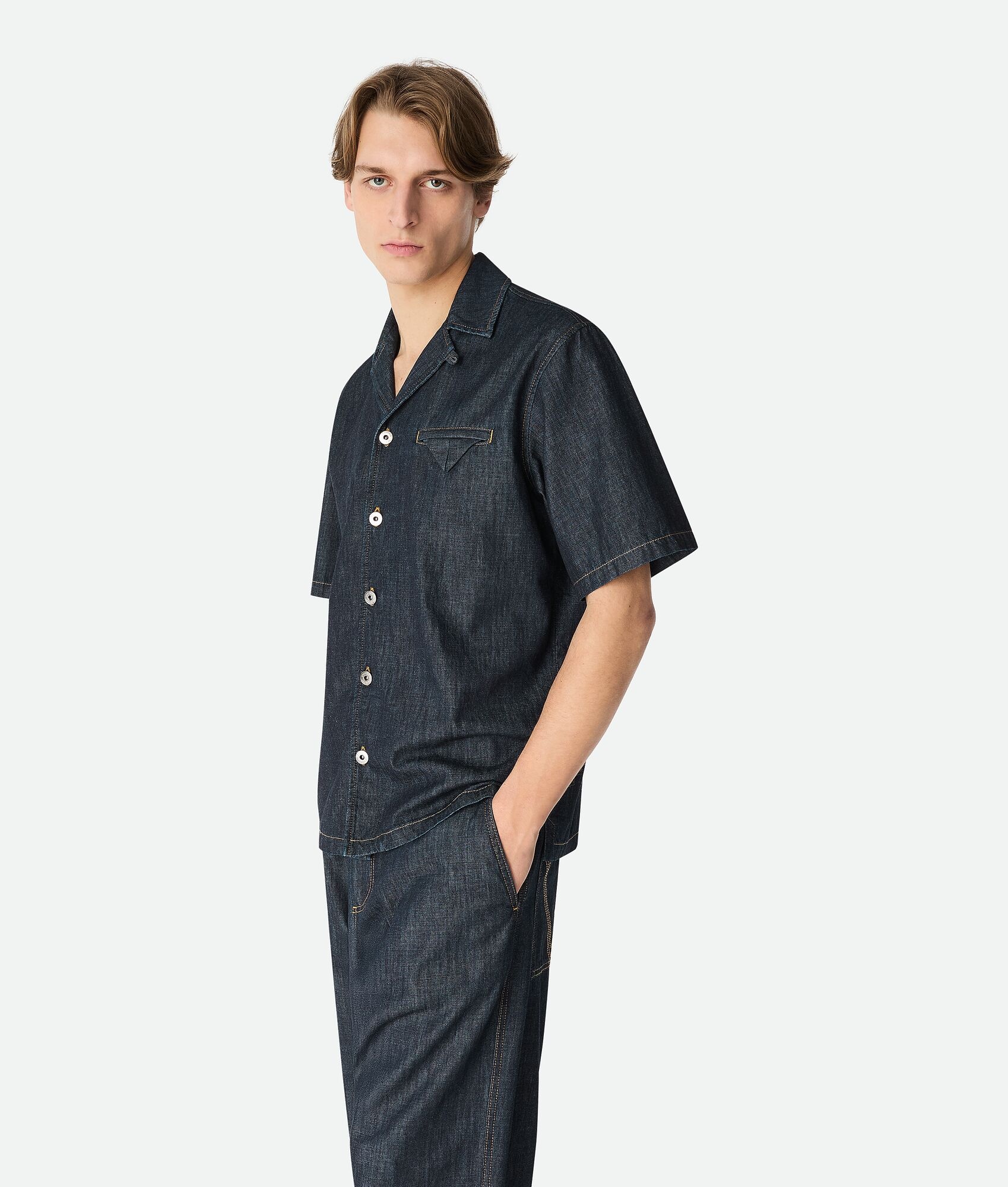 Rinsed Indigo Straight Denim Shirt - 2