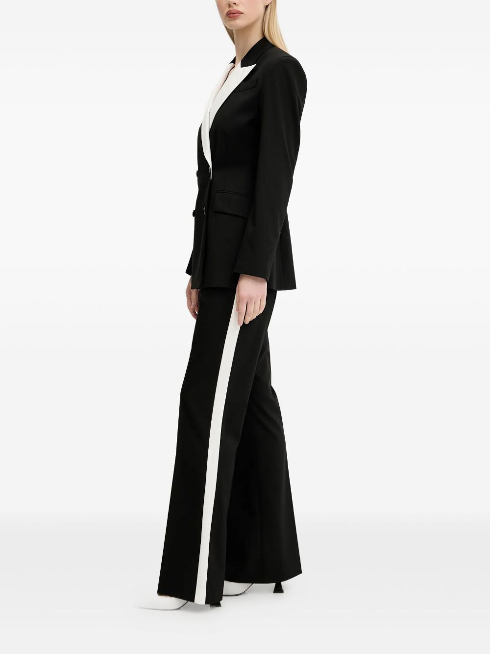 side-stripe flared trousers - 3